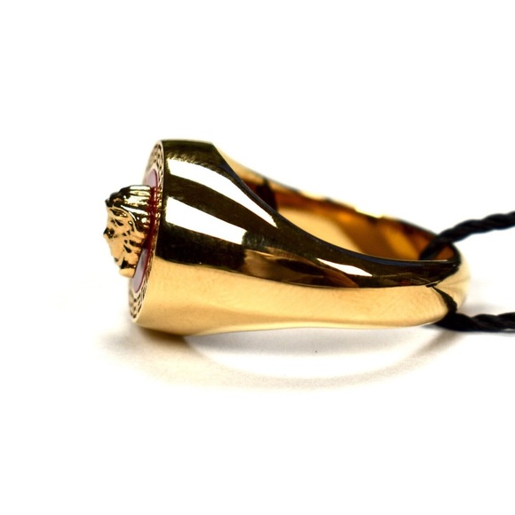 NWT VERSACE Gold Red Medusa Logo Ring - Picture 7 of 10